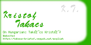 kristof takacs business card